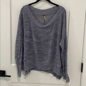 Free people Blue/white sweater